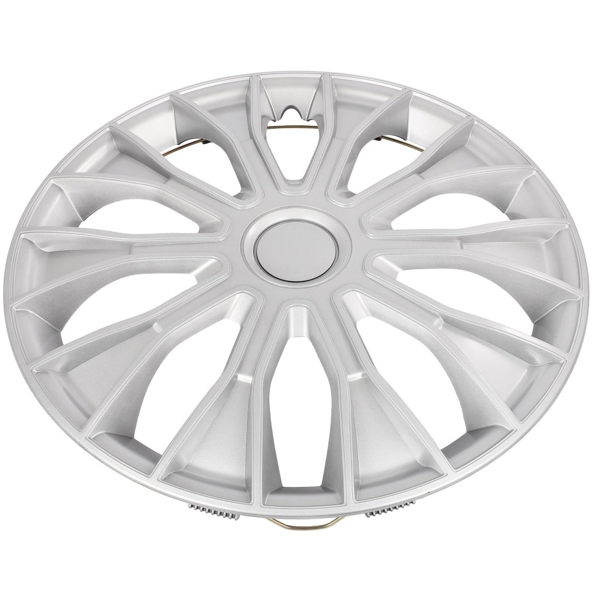 15 In Silver Hubcaps Wheel Covers Universal Set For Most Cars And Trucks Durable Abs Plastic Snap On Full Lug Skin Accessories