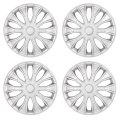 15 In Silver Hubcaps Wheel Covers Universal Set For Most Cars And Trucks Durable Abs Plastic Snap On Full Lug Skin Accessories 