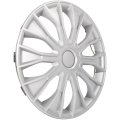15 In Silver Hubcaps Wheel Covers Universal Set For Most Cars And Trucks Durable Abs Plastic Snap On Full Lug Skin Accessories
