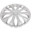 15 In Silver Hubcaps Wheel Covers Universal Set For Most Cars And Trucks Durable Abs Plastic Snap On Full Lug Skin Accessories
