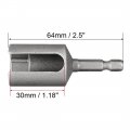 Uxcell 2 Pcs 17mm Nut Driver 1 4 Quick-change Hex Shank Slotted Drill Bit Socket Wrench Tool 5 Inch Length