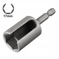 Uxcell 2 Pcs 17mm Nut Driver 1 4 Quick-change Hex Shank Slotted Drill Bit Socket Wrench Tool 5 Inch Length