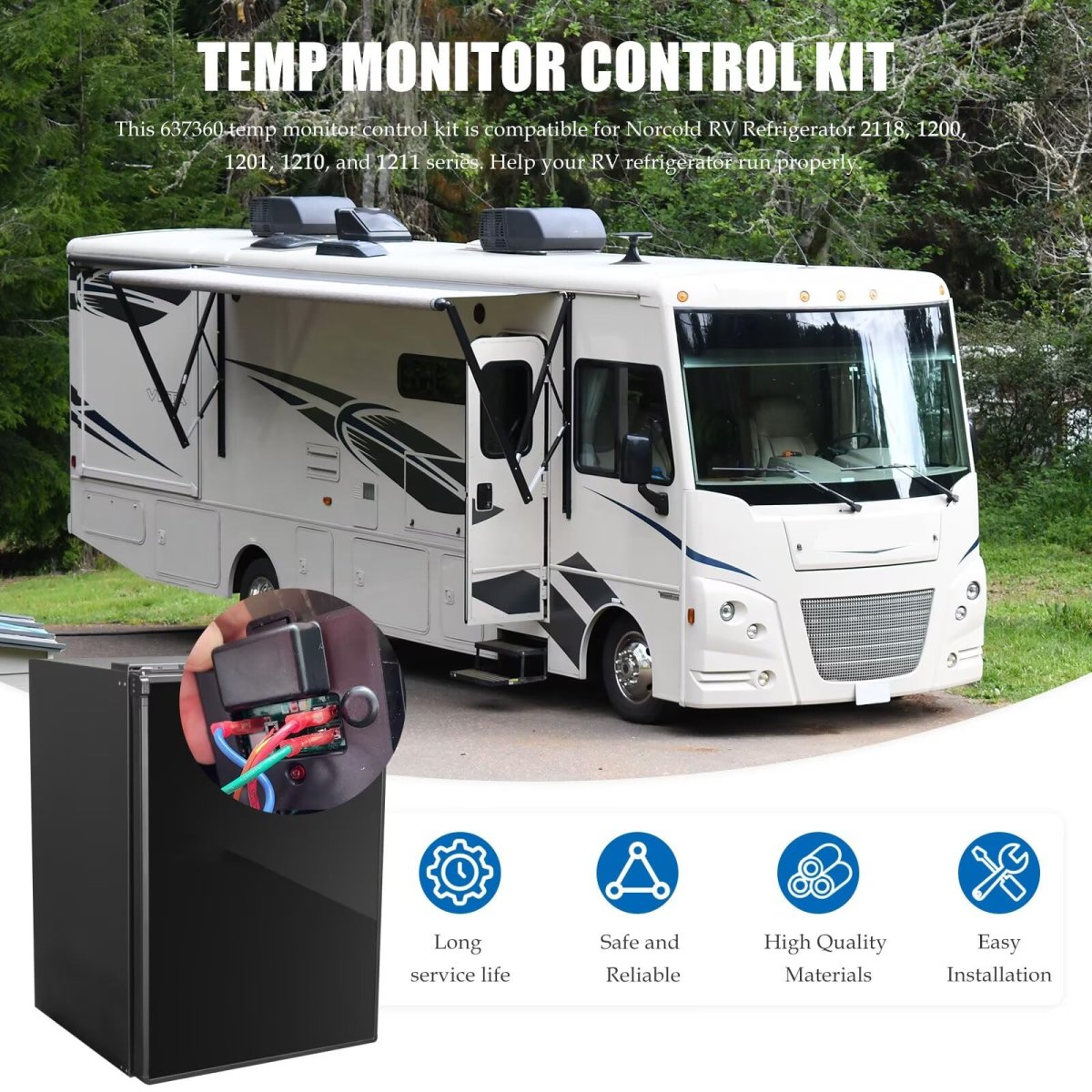 Cooling Unit Temperature Monitor Control 637360 For Norcold Rv Refrigerator Replaces 634677 Fits 2118 And 1200 Series With