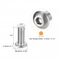 Uxcell 10-32x3 4 Button Head Socket Cap Screws 20pcs 304 Stainless Steel Fasteners Hex Bolts Full Thread Drive