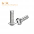 Uxcell 10-32x3 4 Button Head Socket Cap Screws 20pcs 304 Stainless Steel Fasteners Hex Bolts Full Thread Drive