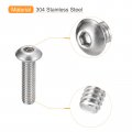 Uxcell 10-32x3 4 Button Head Socket Cap Screws 20pcs 304 Stainless Steel Fasteners Hex Bolts Full Thread Drive