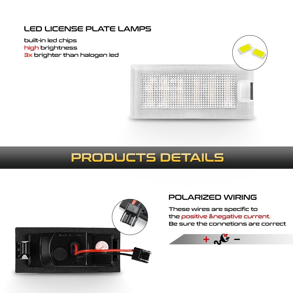 Bright White Smd Led License Plate Light For 2009 2020 Dodge Journey Rear Trunk Tailgate Bumper Lamp Assembly Chrome Housing