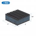 Uxcell 16pcs Ribbed Anti-vibration Isolation Rubber Pads 2 Length X 7 8 Thick Square Anti Vibration With Eva Center Layer For