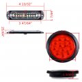 4x 10-led Amber White Warning Emergency Construction Strobe Light Surface Mount And Round 12-led Tail Grommet Wiring Plug For