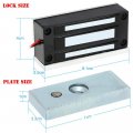 Hwmate 12vdc 132lbs 60kg Holding Force Electric Magnetic Door Lock Fail-safe For Access Control System