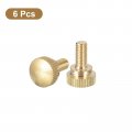 Uxcell M5x10mm Knurled Thumb Screws 6pcs Brass Bolts With Shoulder Grip Knobs Fasteners Tone