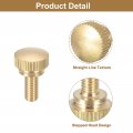 Uxcell M5x10mm Knurled Thumb Screws 6pcs Brass Bolts With Shoulder Grip Knobs Fasteners Tone