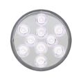 Grand General 77458 White 4 Round Mega 10 Plus 10-led Back-up Sealed Light With Mirror Finish 