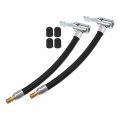 2pcs 15cm 5 91 Tire Valve Connect Pipe W Gas Nozzle Caps Air Chuck Inflator Compressor Pump Extension Rubber Hose Set For Car 