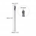 Uxcell Spotting Drill Bits 3mm Dia Shank 60 Degree Solid Carbide Altisin Coated 2 Flutes Round Drilling Cutter