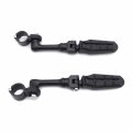 Hk Group Motorcycle Black Long Angled Adjustable Highway Peg Mounting Kit With Footpeg Foot Rest For V-star Roadstar Suzuki