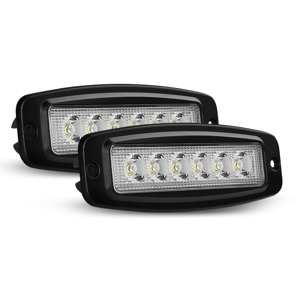 Nilight Led Work Light 2pcs 18w Spot Bar Driving Lights Off Road Flush Mount For Jeep Truck2 Years