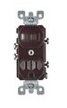 Leviton 5225 15 Amp 120 Volt Duplex Style Combination Single Pole Switch Receptacle Grounding Brown 