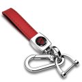Dodge Demon Red Logo Keychain Genuine Leather Loop Strap With Chrome Hook Modern Style 5 25 In X 0 75 Official Licensed 