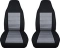 2-tone Car Seat Covers Black And Silver Semi-custom Fit Front Will Make Any Truck Van Suv 21 Colors 