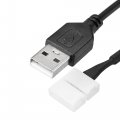 Uxcell Led Strip Light Connector 2 Pin 10mm Solderless To Usb Cable 150mm Length Black 5pcs