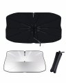 Cartist Car Windshield Sun Shade Umbrella Foldable Bendable Handle Fiberglass Skeleton Ice Crystal Nano Material Front Window 