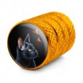 Black Cat Butterflies Valve Stem Caps For Tire Rim Wheel Aluminum Yellow