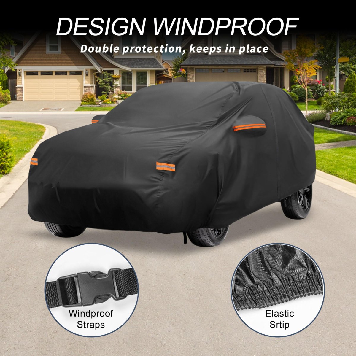 Car Cover Outdoor Waterproof Sun Rain Snow Hail Protection With Left Side Door Zipper Aluminum Film For Kia Niro