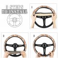 Fehuew Cute Happy Corgi Funny Doggy Steering Wheel Cover For Women Girls 15 Inch Universal Auto Car Anti Slip Wrap Covers Fit