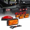 True Mods 12pc 2 5 Amber Red Led Trailer Marker Light W Black Bezel Dot Fmvss 108 Sae P2pc Surface Mount Waterproof Ip67 Lights 