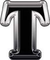 Reflective Black Letter T 