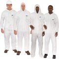 Microguard Mp Microporous White Particulate Splash Protection Disposable Hazmat Coverall With Elastic Wrist And Open Ankle M