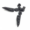 Smt-black Peg Short Angled Mounting Kit With Stiletto Shape Footpeg Compatible 1-1 4 Inch 1 25 Front Engine Guard Frame Tube
