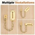 2 Pcs Door Chain Lock Security Guard With Screw Heavy Duty For Home Office Hotel Apartment Inside Brass Tone