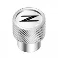 Ipick Image For Nissan 350z Z Logo In White On Shining Silver Aluminum Tire Valve Stem Caps