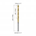 Uxcell High Speed Steel Straight Shank Twist Drill Bit Fully Ground Titanium Coated 2 9mm Diameter 34mm Total Length 12mm 24