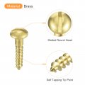 Uxcell Wood Screws M2 5 X 12mm Slotted Round Head Brass Self-tapping Woodworking Screw 60 Pcs