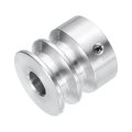 V-type Pulley 11mm Bore 30mm Outer Dia Double Groove Aluminum Alloy For Motor Shaft Drilling Machine 6mm 1 4 Pu Shape Belt 