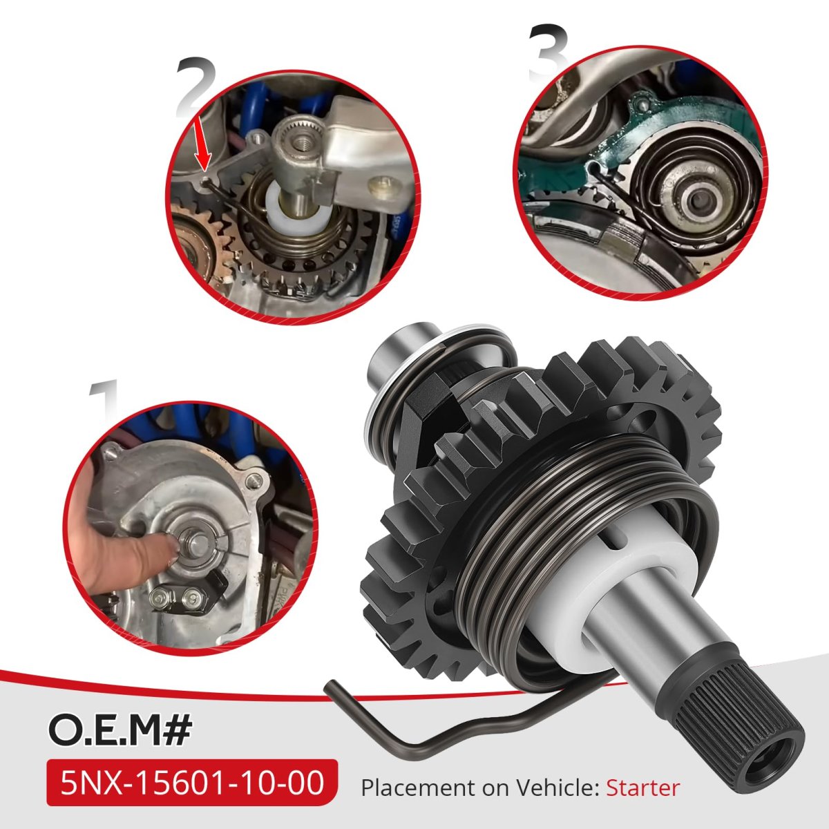 Kickstart Shaft Axle For Yamaha Yz250 Yz250x 2002-2024 O E M 5nx-15601-10-00 Kick Start Assy