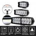 Ysy 2pcs Motorcycle Headlight 12v Motorbike Spot Head Light 16 Led Scooter Atv Moto Headlamp Motor Auxiliary Driving Work