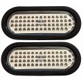 6 In White Oval 56 Led Reverse Backup Tail Trailer Light Dot Sae Approved Waterproof Rubber Grommet And 3 Wire Plug Pack Of 2 