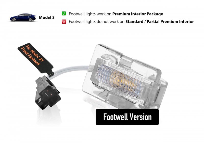 Ultra Bright Led Upgrade Kit For Tesla Model 3 4 Piece White Light Set Footwell Trunk Frunk And Door Puddle Lights