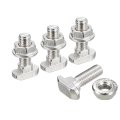 M8x25mm T Slot Drop-in Bolt And M8 Hexagon Flange Nut Set 30 Sets Hammer Head-bolt T Shape Stud Sliding Screw For 40 Series 