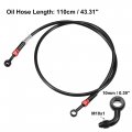 X Autohaux Brake Hose An3 28 90 Degree M10 Motorcycle Hydraulic Line Oil Pipe Fitting For Atv Motocross Racing Bike 110cm Black