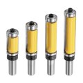 Flush Trim Router Bit Set 1 2 Inch Shank 3 4 Cutting Dia Carbide Tipped Top Bearing Straight Template For Woodworking Trimming 
