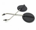 Smt-black Pair Universal 5 Round Long Stem Mirrors 8mm Compatible With Kawasaki Suzuki Cruisers B01d0qwua8