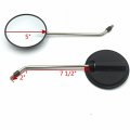 Smt-black Pair Universal 5 Round Long Stem Mirrors 8mm Compatible With Kawasaki Suzuki Cruisers B01d0qwua8