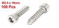 Uxcell 100 Pcs M3 5x16mm Stainless Steel Hex Socket Cap Head Self Tapping Screw