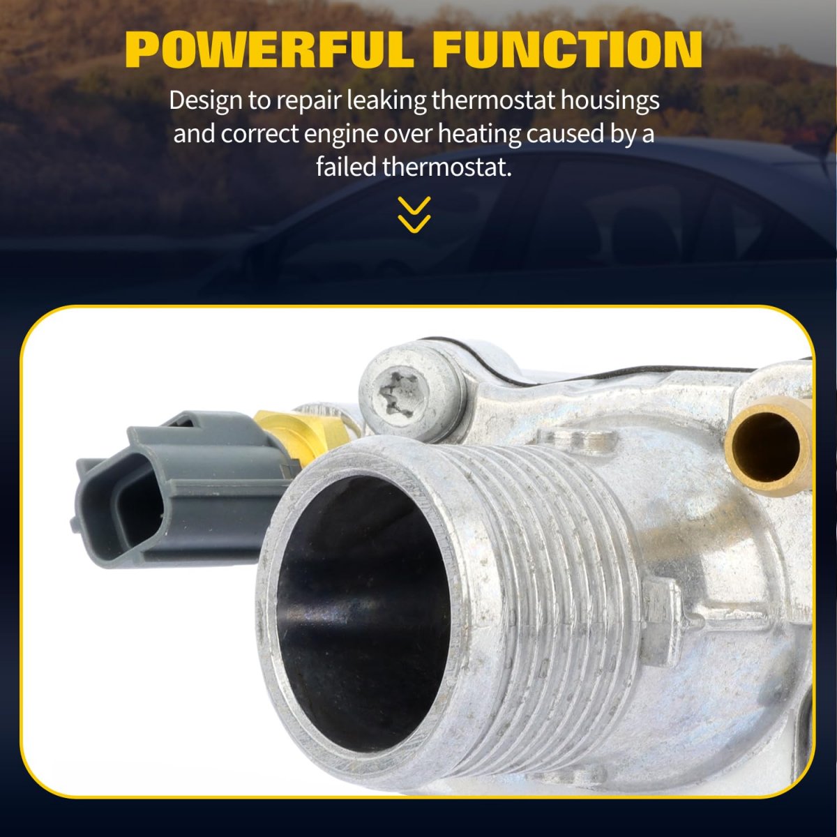 Thermostat Housing Assembly Engine Coolant For Volvo C70 2002-2004 For S60 2002-2009 S80 2004-2006 V70 2002-2007 Xc70 2003-2006