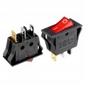 Uxcell 5pcs Ac 250v 10a 125v 15a 3p I O 2 Position Snap-in Boat Rocker Switch Red Black